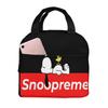 Snoopy Insulated Lunch Bag with Bento Cooler Bag with Soft Cooler Bag Clasp, Black, Box, Insulated, Zipper, Compact, Bag, Tote/Eco