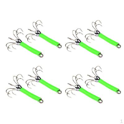 8pcs Sea Fishing Squid Hook Saltwater Lure Hard -Green