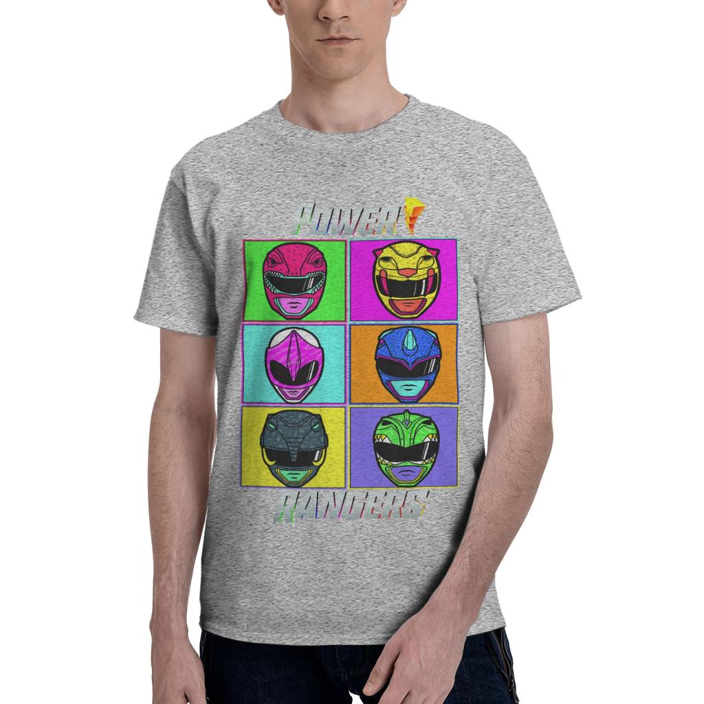 Power Rangers Pop Art Warhol Portrait Box Up Unisexs TShirt Clothes Hipster Tees Short Sleeve Fugees 100 Cotton