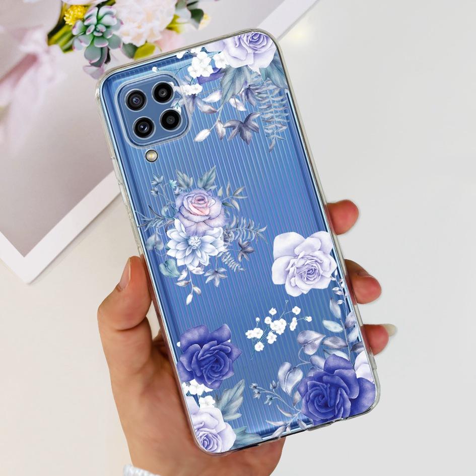 For Samsung M32 Case Galaxy M32 SM-M325F Cover Cute Fashion Flower Cartoon Soft Cases For Samsung M22 F22 M52 5G SM-M526B Bumper
