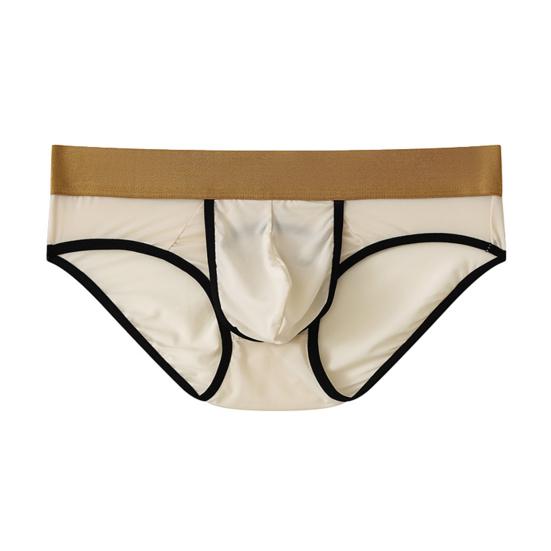 Men Briefs Low-rise Elastic Waistband Side Opening Design U-Convex Panties Breathable Underwear Daily Wear