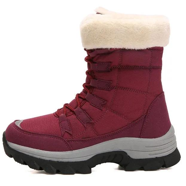 New Cotton Shoes Waterproof and Cold Proof Long Boots for Women Outdoor with Thick Velvet and Warmth Snow Boots