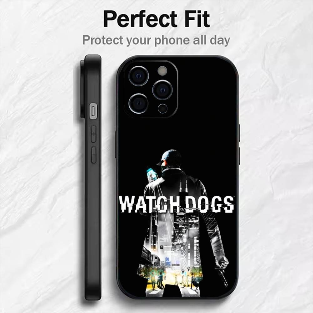 

The Fox Aiden Pearce W-Watch D-Dogs Phone Case For iPhone17,16,15,14,13,12 Plus,Max Soft Silicone Black Cover iPhone16se4