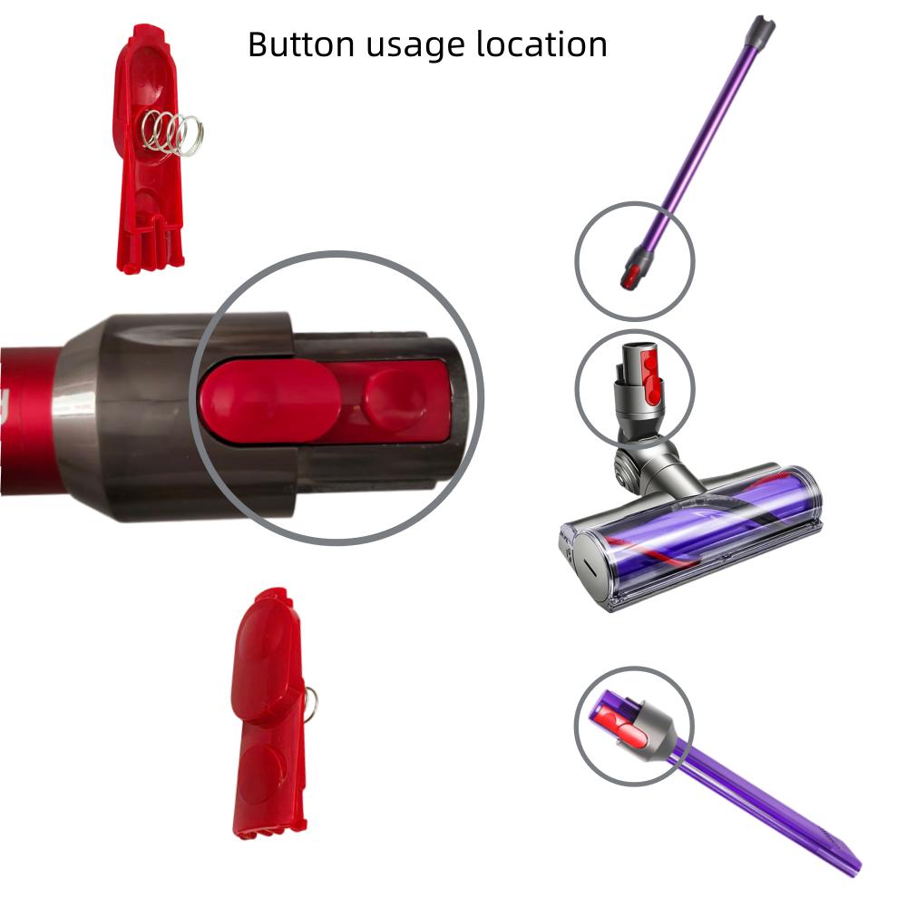 Cleaning Head Clip Latch Button Replacement for V7 V8 V11 V11 V11, Vacuum Cleaner Extension Wand Tube Button (with Spring)