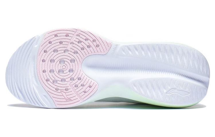 Li Ning Lanying Light Comfortable Textile, TPU Low top Running Shoes Women's White Cyan Pink AFVT012-3
