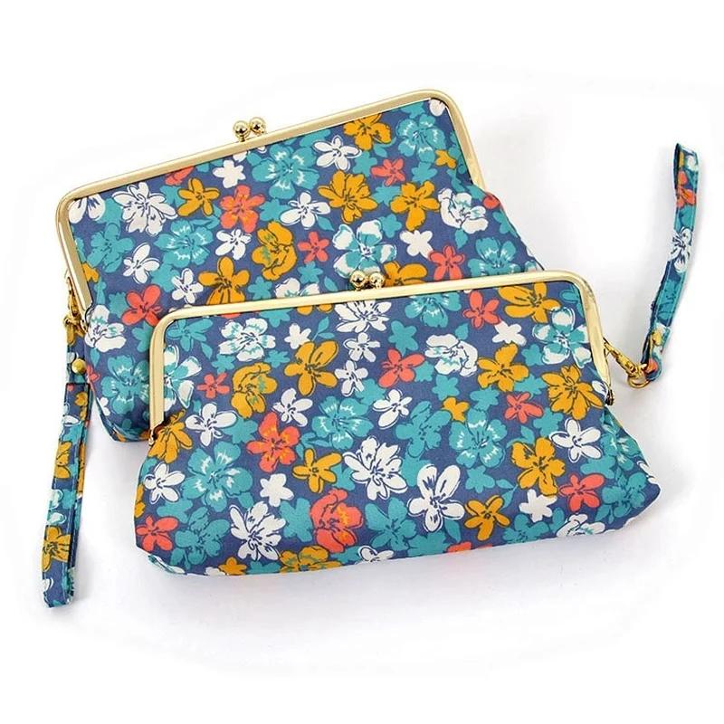 Dámský ultralehký mini plochý pětiskládací deštník s květinovým motivem, slunečním a deštivým motivem a úložnou kabelkou