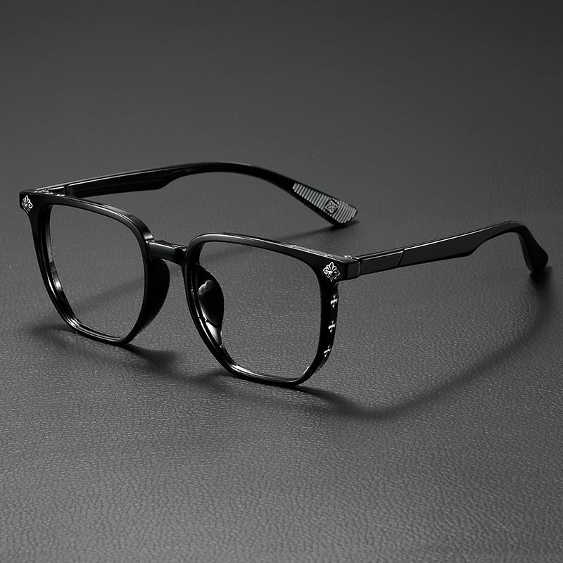 Stylish Black Frame Anti-Blue Light Glasses: Large Frame for a Slimming Look - Unisex, Trendy Myopia Glasses
