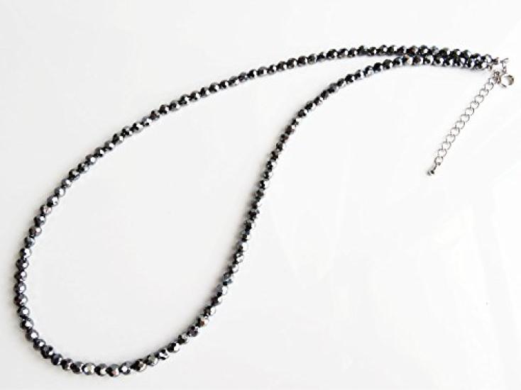 [GOLD STONE] Terahertz Stone Necklace, Mirror Cut, 4mm, Lightweight, Sparkling, Approx. 60cm Length