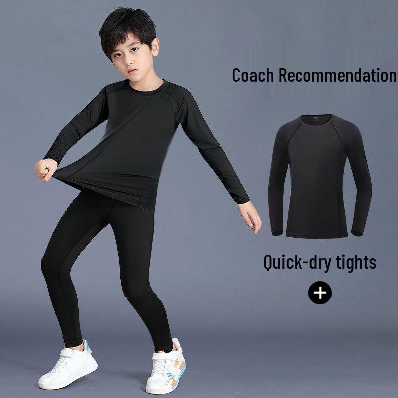 Children's Quick-Drying Sports Suit: Boys Basketball Compression Shirt & Football Base Layer for Spring Training