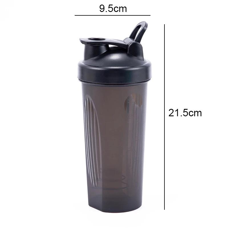 600ml Leichte Protein Pulver Shaker Flasche Auslaufsichere Wasserflasche für Fitnessstudio Fitness Training Sport Shaker Mischbecher mit Skala