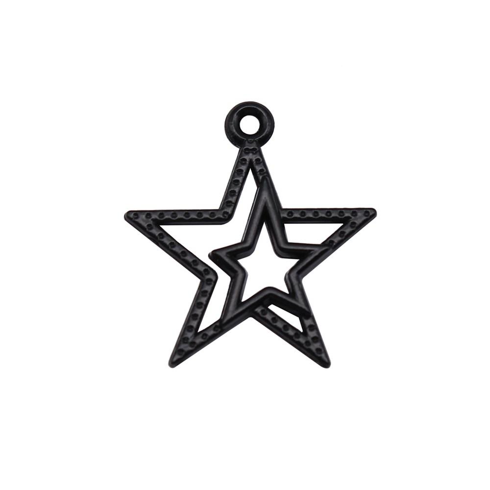 Five-Pointed Star Charms Multi Color Alloy Plain Pendants For Celestial Themed Jewelry
