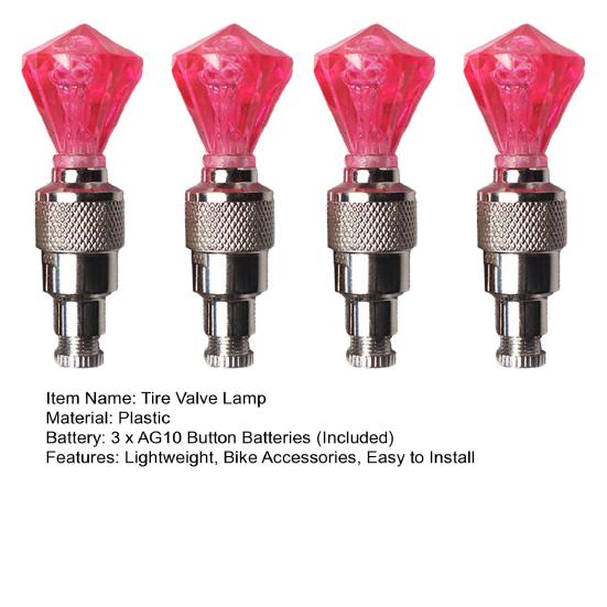4Pcs Bike Tire Valve Sensor LED Lamp Night Riding Bicycle Wheel Light Smart Colorful Road Mountain