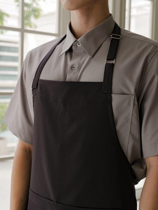 

a.mont Colmar Wrinkle-Free Neck Strap Apron #AA1962 Purple Gray L