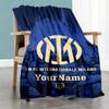 Inter Milan Personalized Name Blanket Throw Customizable Blanket Warmthful Decor Throw For Chair Couch Nap Picnics All-Season Use
