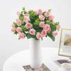 Artificial Eucalyptus Leaves & Silk Roses Bouquet, Fake Flowers for Vase, Home Outdoor Garden Festival Wedding Party Table Decor