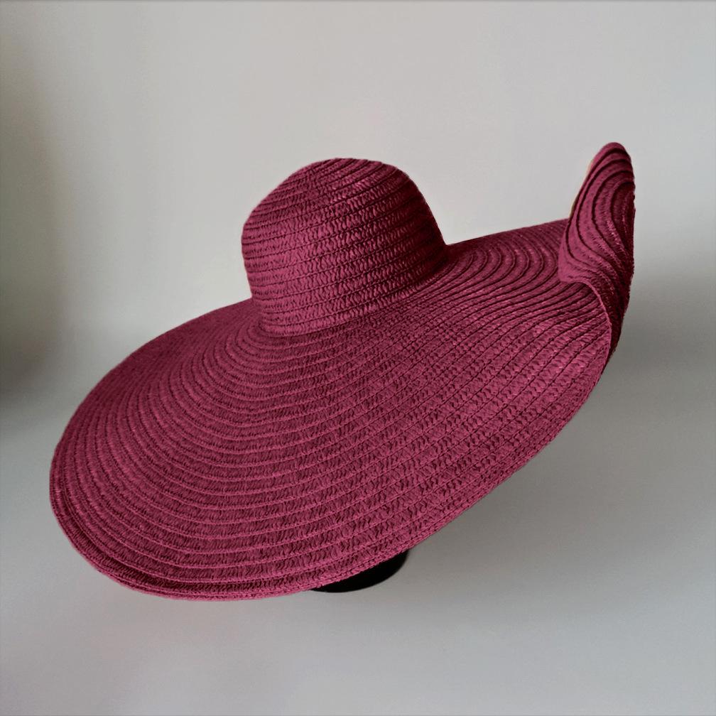 Dámský slaměný klobouk s extra širokou krempou: Ochrana pláže a slunce se zakrytím obličeje.