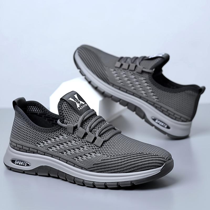 Men's Shoes, Breathable Fly-Woven Mesh Casual Shoes, Thick-Soled Men's Versatile Lightweight Breathable Running Sneakers