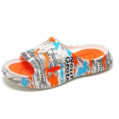 Herren Sandalen Neu große Größe dicksohlige lässige Sport Hausschuhe EVA Leichtigkeit atmungsaktiv Herrenschuhe Graffiti Outdoor Strandschuhe