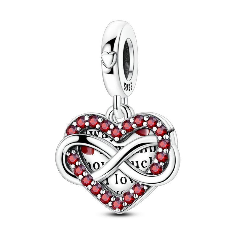 New Original Copper Charms Lucky Infinity Symbol Heart Beads Pendants Fit Bracelet Necklace Diy Jewelry Gift