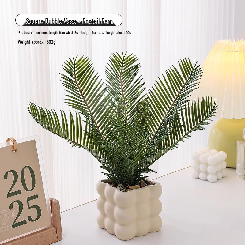 Nordic Bionic Green Faux Bonsai Plants - Indoor Tabletop Decor for Office & Living Room
