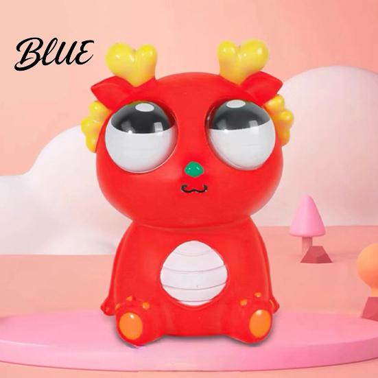 Dragon Stress Reliever Popping Eye Squeeze Toy Anxiety Relief Sitting Cartoon Child-friendly Pinch Sensory Soft Ball Animal Fidget
