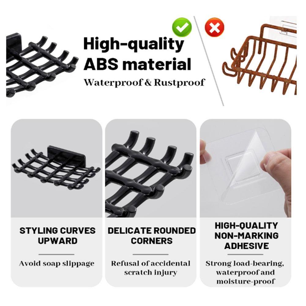 No Punching Soap Rack Shelf Wall Mounted Soap Holder Creative Wall Mounted Soap Box Bathroom Use