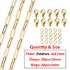 2Meters/1Meter Stainless Steel Chain Lobster Clasps Jump Rings Connectors Chains for Bracelet Necklace Jewelry Making DIY Kit