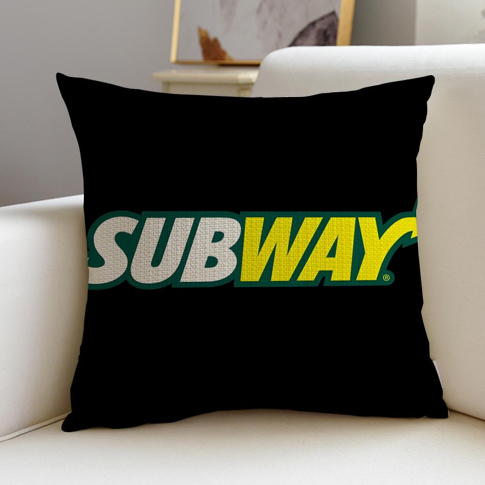 

Classic SSubwayS Cushion Cover Breathable and skinfriendly linen pillowcase square removable and washable cushion 30X30cm