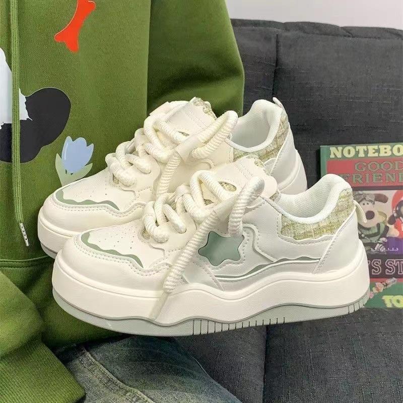 Women's Shoes Platform White Shoes 2025 Spring and Autumn New Versatile Small Fragrant Casual Board Shoes Original Star Casual Shoes Women