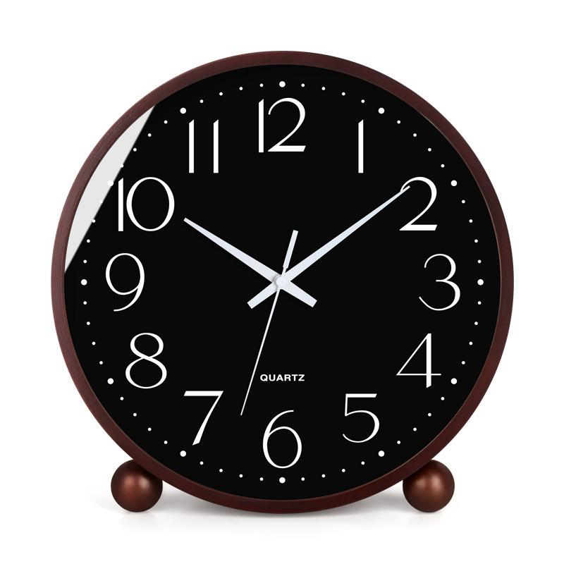 Seiko Uhrwerk Wohnzimmer Zuhause Schlafzimmer Büro Einfache Tischuhr Modisch und Atmosphärisch Massivholz Leise Funkuhr Uhr