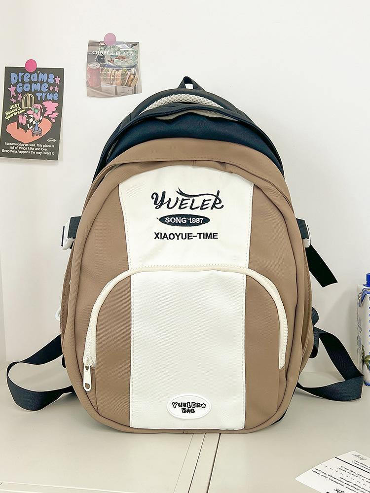 High value, fresh and sweet, contrasting color splicing backpack, lightweight travel backpack for junior high school students