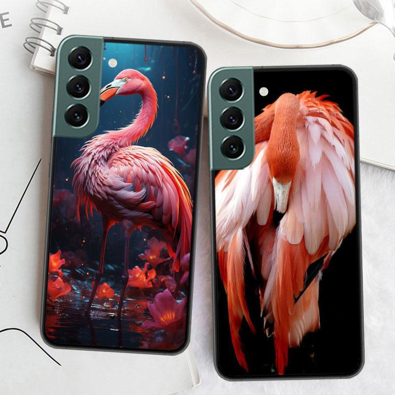Flamingo Portrait Phone Case For Samsung Galaxy S22 S25 Ultra S21 S10 Plus S26 Edge S20 S23 S24 FE Cover Silicone Soft TPU C