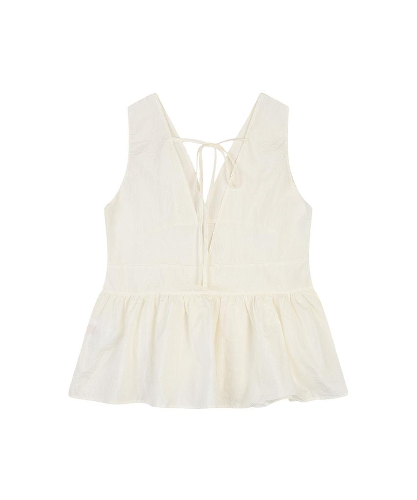 DELICCENT Sleeveless Frill Blouse [Ivory]