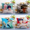Healing Animation The Helpful Fox Senko-san-Anime Pillow Case Anti-dustmite Pillowcase Invisible Zipper Silky Short Plush Sofa