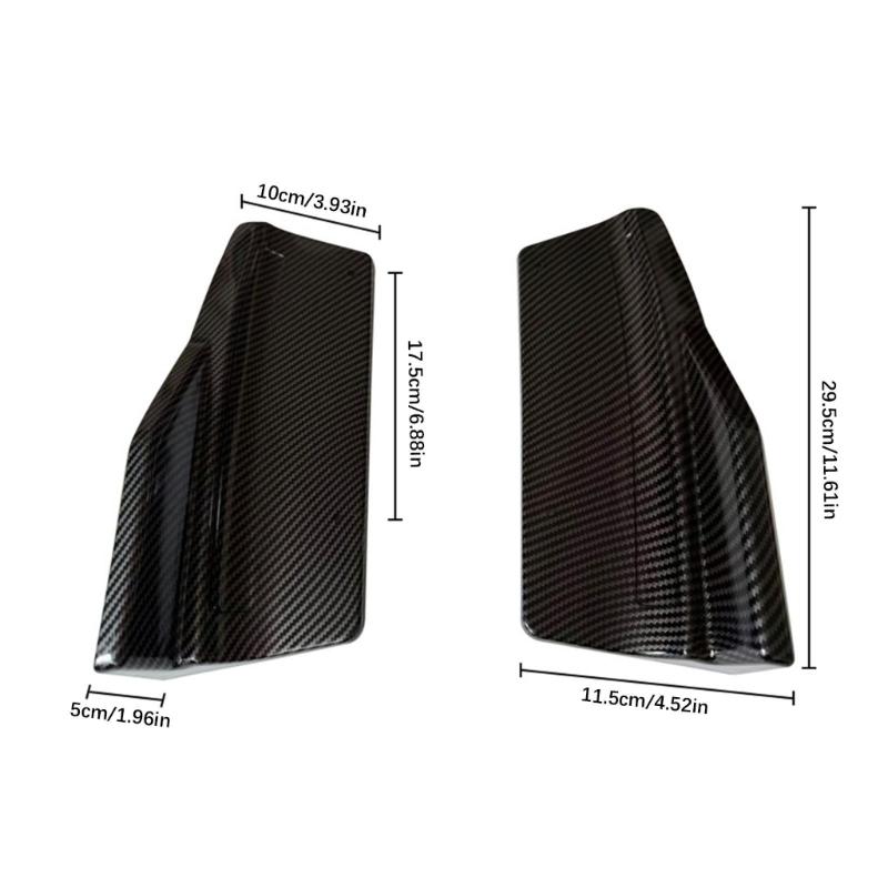 Universal Plastic Rear Diffuser Side Spats with Carbon Fiber Finish Vehicle Rear Bumper Corner Guards for Active Styling