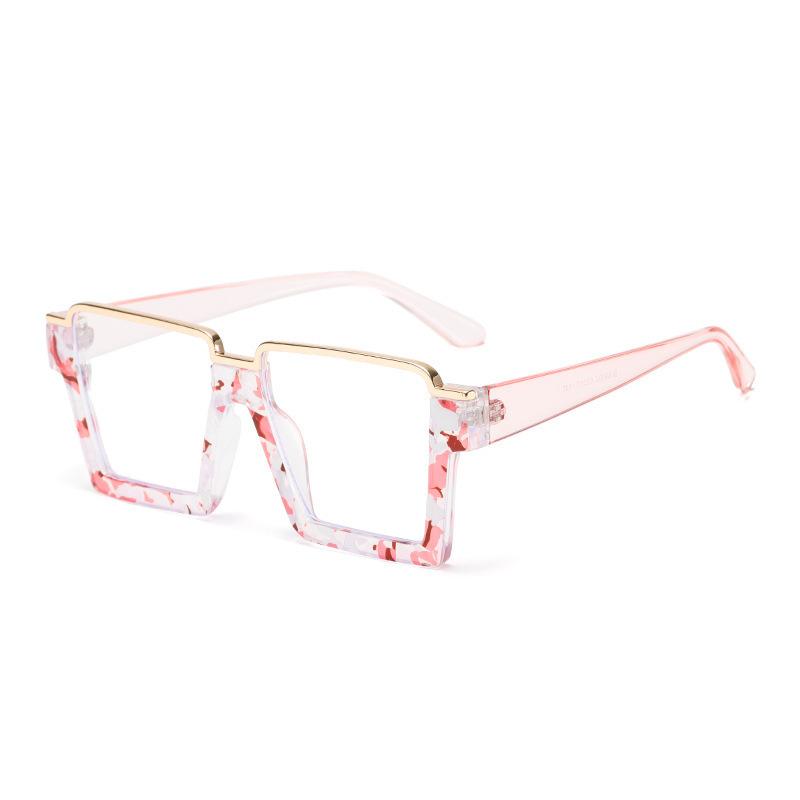 European and American fashion anti-blue glasses frame lower half frame square large frame flat glasses ins Internet celebrity glasses frame
