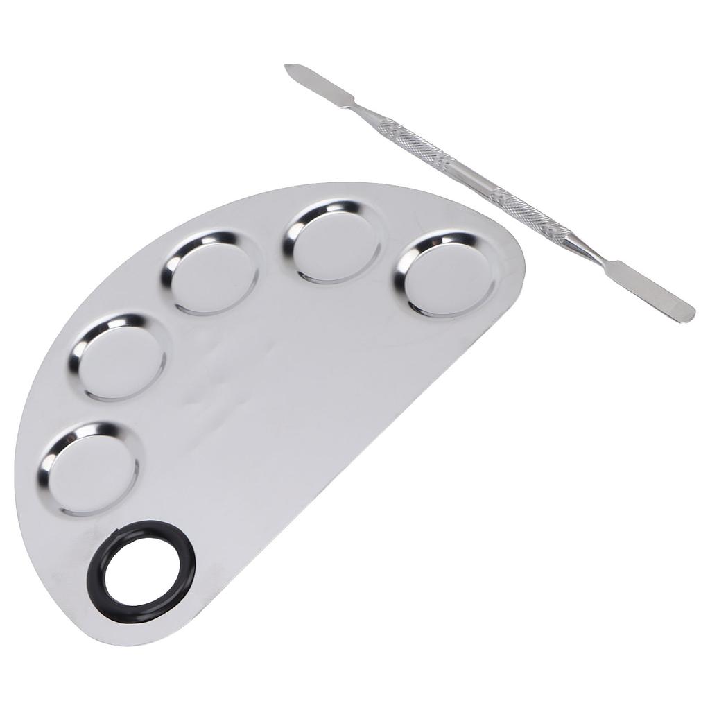 Makeup Mixing Palette Stainless Steel Spatula Paint Pigment Lipstick Color Blending Plate