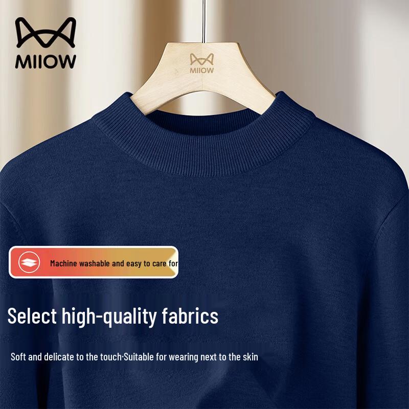 MiiOW Men's Semi-High Collar Knit Sweater