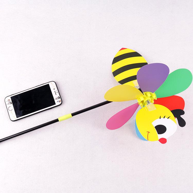 Three-Dimensional Bee and Goldfish Cartoon Windmill with Sequins - Hot Item