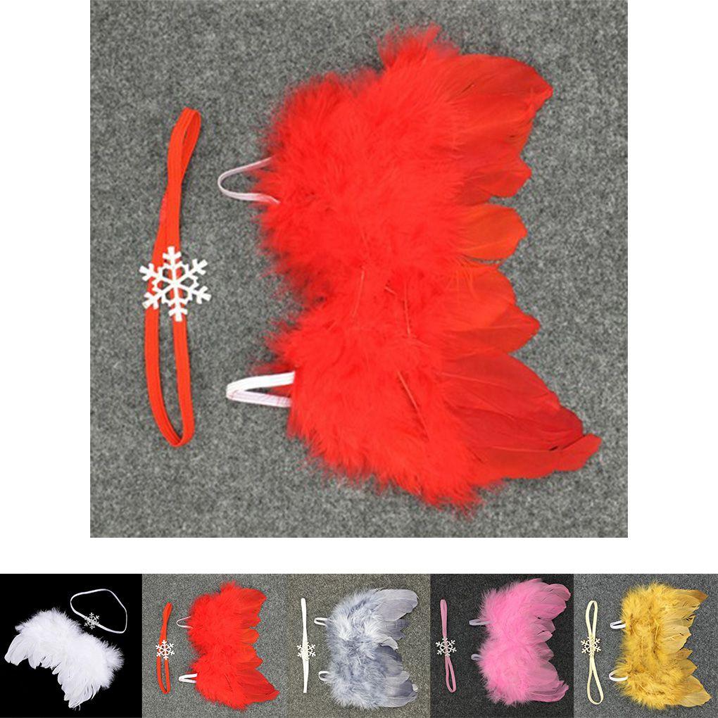 Baby Neugeborenes Engelsflügel und Schneeband Stirnband Requisite Anzug Säuglingskleidung Anzug