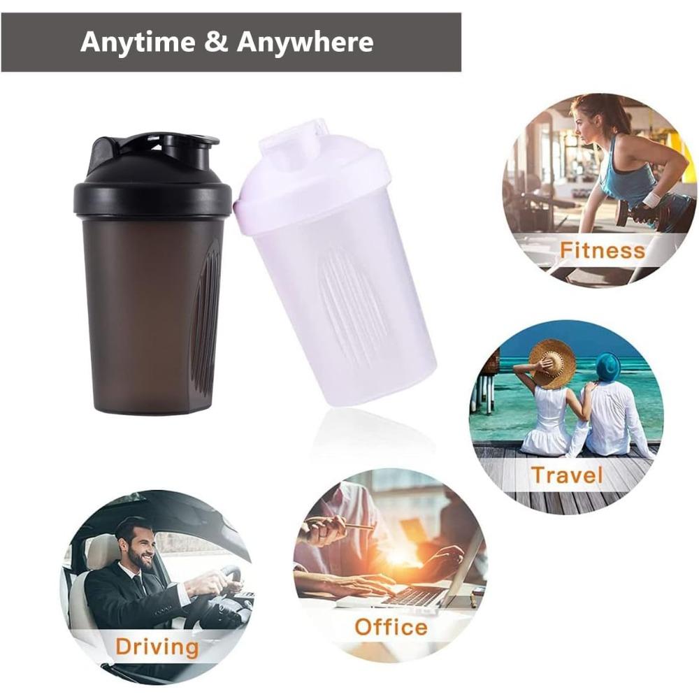 14 Oz Shaker Cup, Leak Proof Design, with Stainless Steel Mixing Ball for Fast Mixing, BPA Free, Suitable for Fitness and Sports