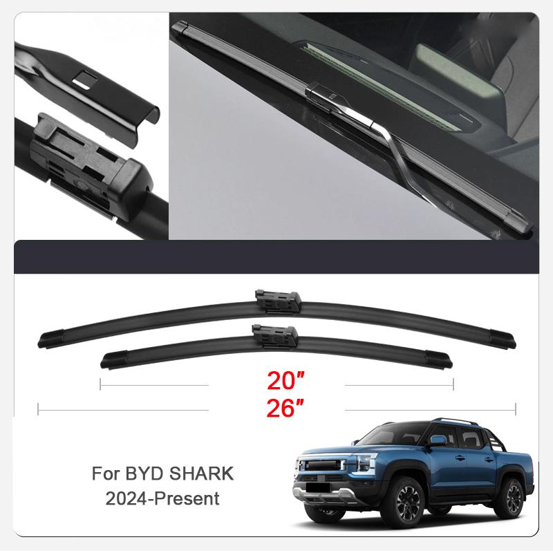 2PCS Car Blade Windshield Wiper Windshield For BYD ATTO YUAN PLUS CHAZOR KING DOLPHIN HAN SEAGULL MINI SEAL SEALION 7 SHARK SONG