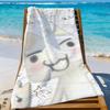 Cute Toro Inoue Cat Towel Beach Shower Bath Travel Lightweight Skin Friendly for Pool Camping Cruise Summer