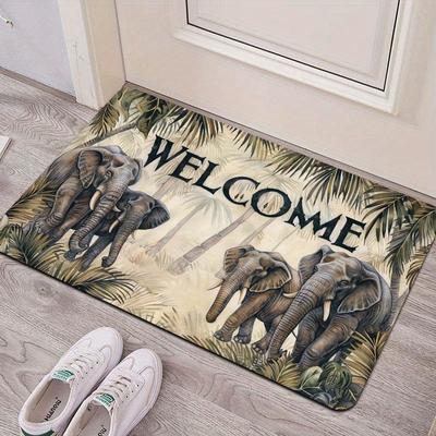 1 Pz Tappeti da Cucina Antifatica Stampa Elefante Impermeabile Antiscivolo Spesso Ammortizzato Tappetino da Cucina Comfort Resistente Tappetino per Stare in Piedi per Cucina