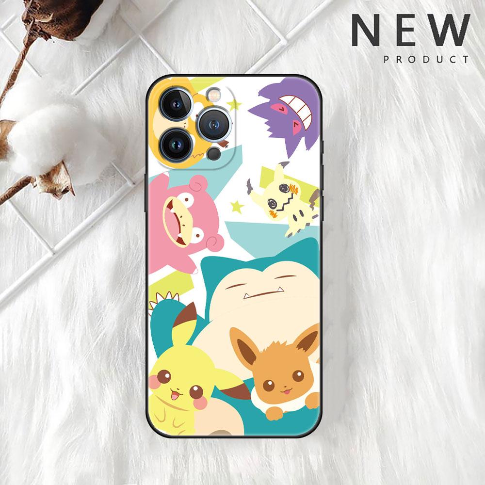 Χαριτωμένη θήκη Pokemon EEvee για Apple iPhone 13 Pro Max 12 11 Mini X XS XR SE 2020 7 8 Plus 6 6S 5 5S Μαλακό κάλυμμα τηλεφώνου TPU Funda Sac