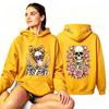 Fashion Vintage Women's Hoodie Skull Flower Printing Loose Fashion Pullover Autumn Clothing Casual Clothes Men Women Tops Sweatshirts