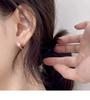 P1229W Silver S925 Cubic Heart Minimal Piercing Women's Earrings (1 Pair)