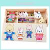 Wooden Childrens Toy With Little Rabbits Dress Up Puzzle For Learning And Play