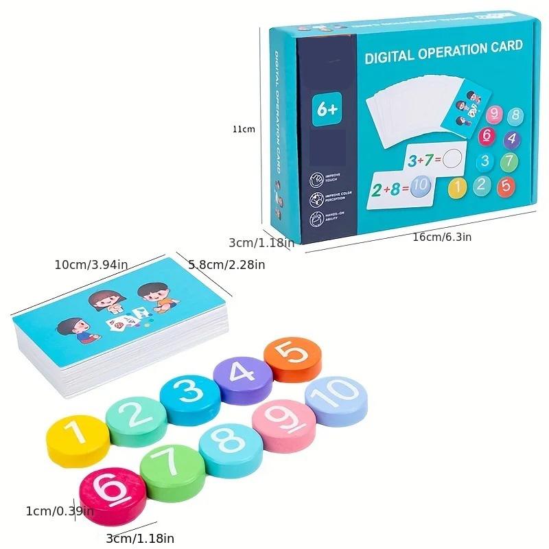 Children Montessori Math Playthings Arithmetic Card Matching Games Addition Subtraction Parish Early Educational Counting Toys ideal for Kid