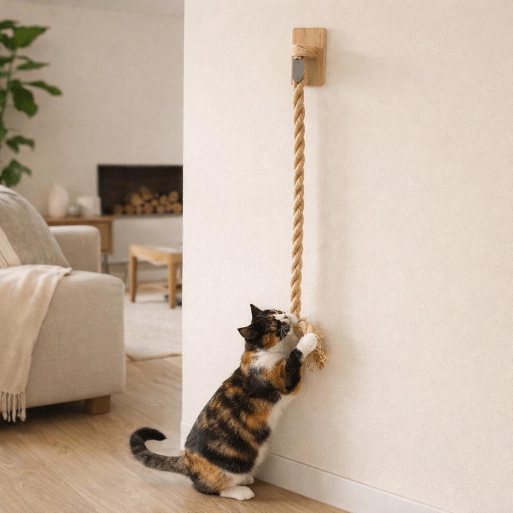Bite Resistant Cat Scratch Rope Wear Resistant Cat Wall Rope Rack Funny Cat Climbing Shelf  Home